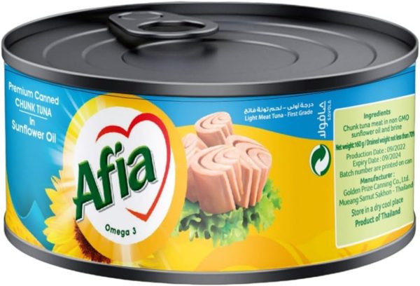 Afia Light Meat Tuna Chunk in Sunflower Oil 160 g