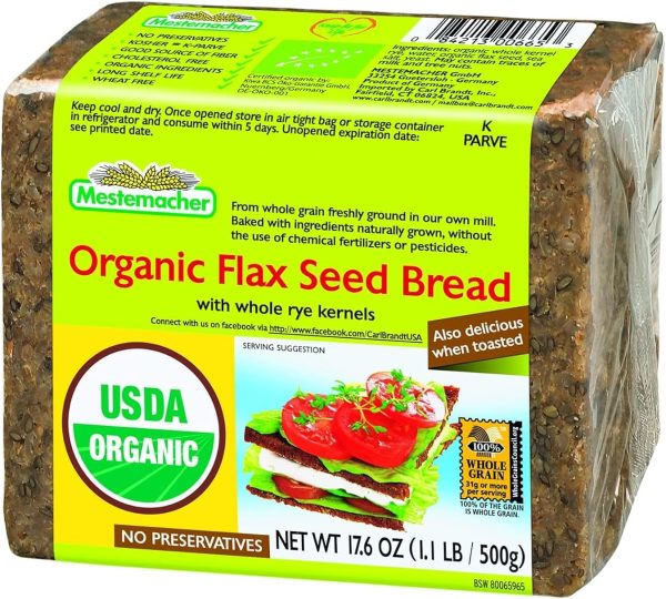 Mestemacher Organic FlaXSeed Bread, 500 gm