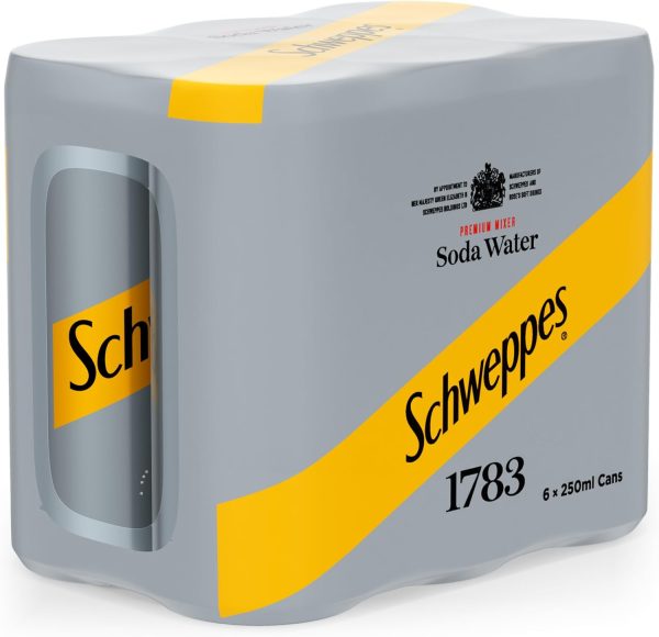 Schweppes Soda Water 6 x 250ml Can - Multipack