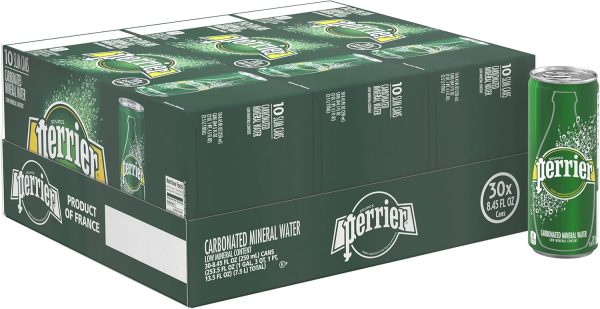 Perrier Sparkling Water Slim Can - 30 x 250 ml, 7500.0 millilitre
