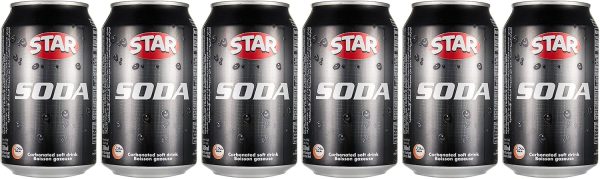Star Soda Carbonated Soft Drink Can with Tray 6 Pieces 330 ml Promo Pack, 1980.0 millilitre, 1