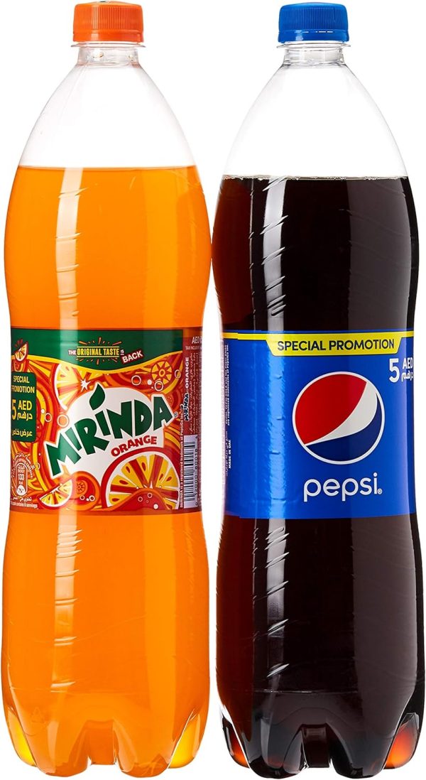 Pepsi & Mirinda Carbonated Soft Drinks, 2 X 1.5 Litre