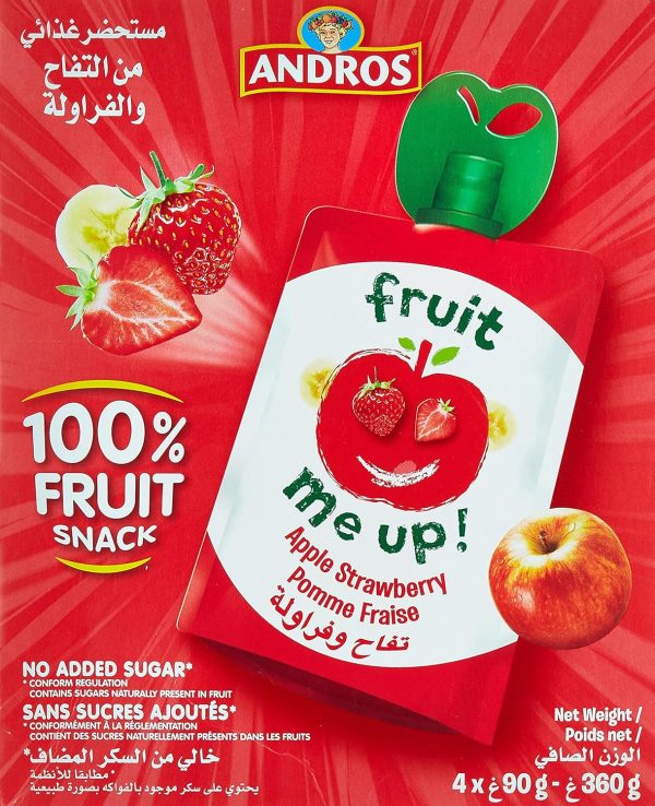 Bonne Maman Fruit Me Up Apple Strawberry, 4 X 90 G (Pack Of 1)